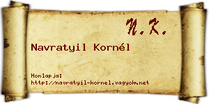 Navratyil Kornél névjegykártya