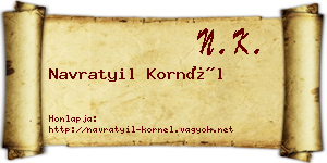 Navratyil Kornél névjegykártya
