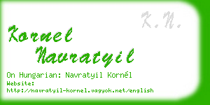 kornel navratyil business card